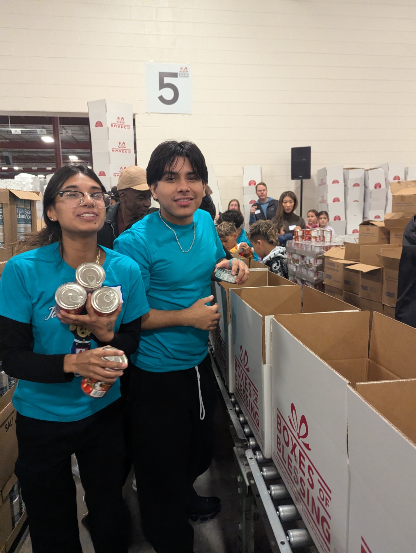 Boxes of Blessing food packing